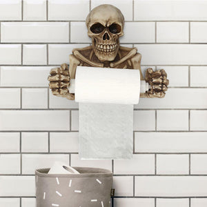 Spooky Grinning Skull Medieval Toilet Paper Holder - SpookyHollow