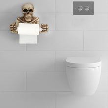 Load image into Gallery viewer, Spooky Grinning Skull Medieval Toilet Paper Holder - SpookyHollow