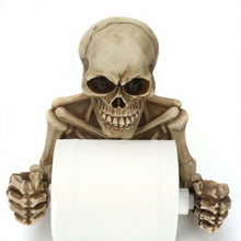 Load image into Gallery viewer, Spooky Grinning Skull Medieval Toilet Paper Holder - SpookyHollow