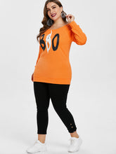 Load image into Gallery viewer, Plus Size Halloween Letter Print Women T-Shirts - SpookyHollow